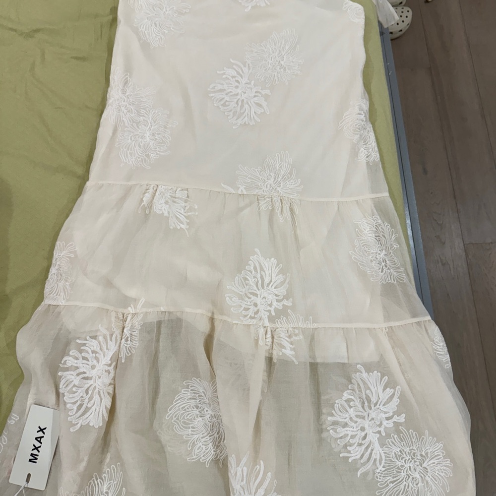 Cream One Shoulder Tiered Maxi Dress